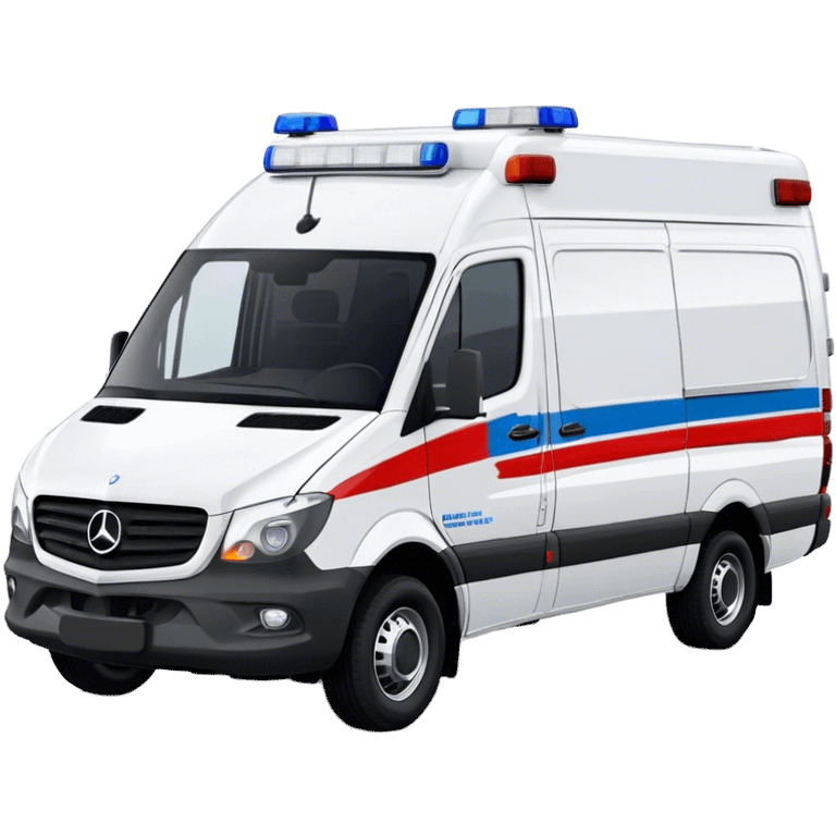 Ambulance - Mercedes-Benz Sprinter (Model Year: 2018) (Iconic Colour: White with red and blue markings) emoji