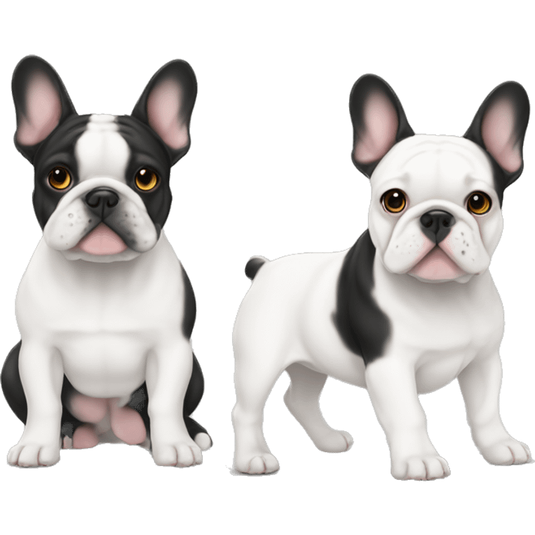 Frenchie bulldog white and black emoji