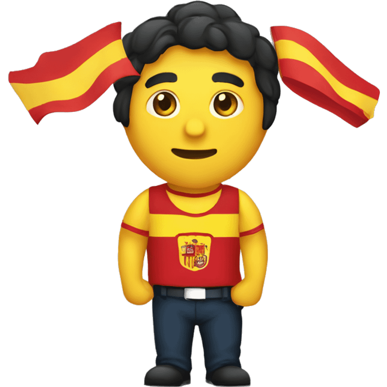 Persona sondeando una bandera de España  emoji