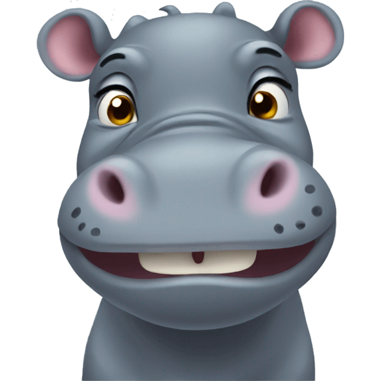 Happy hippo  emoji