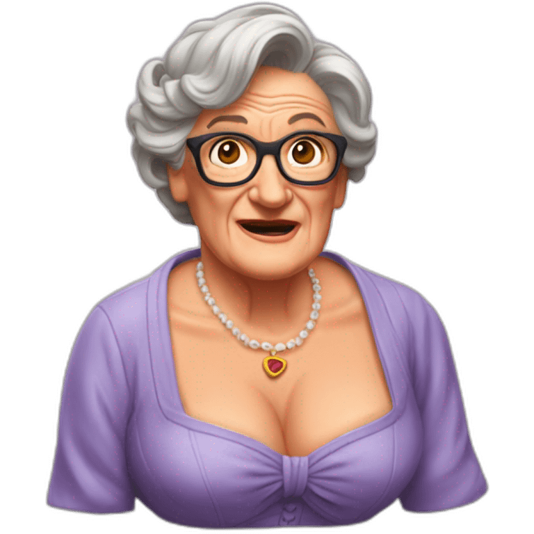 Mrs Doubtfire burned chest emoji