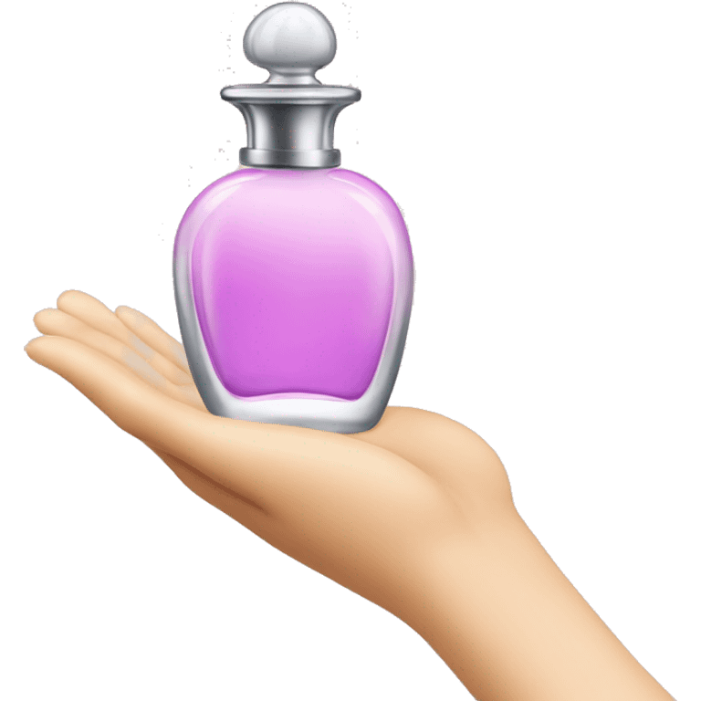 Hand holding perfume bottle emoji