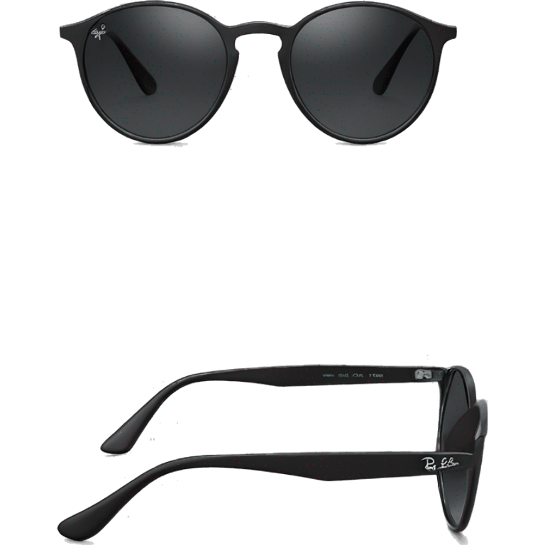  black  ray ban round metal sunglasses front view emoji