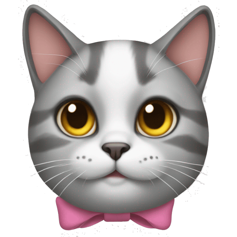 a cat wearing a bow emoji