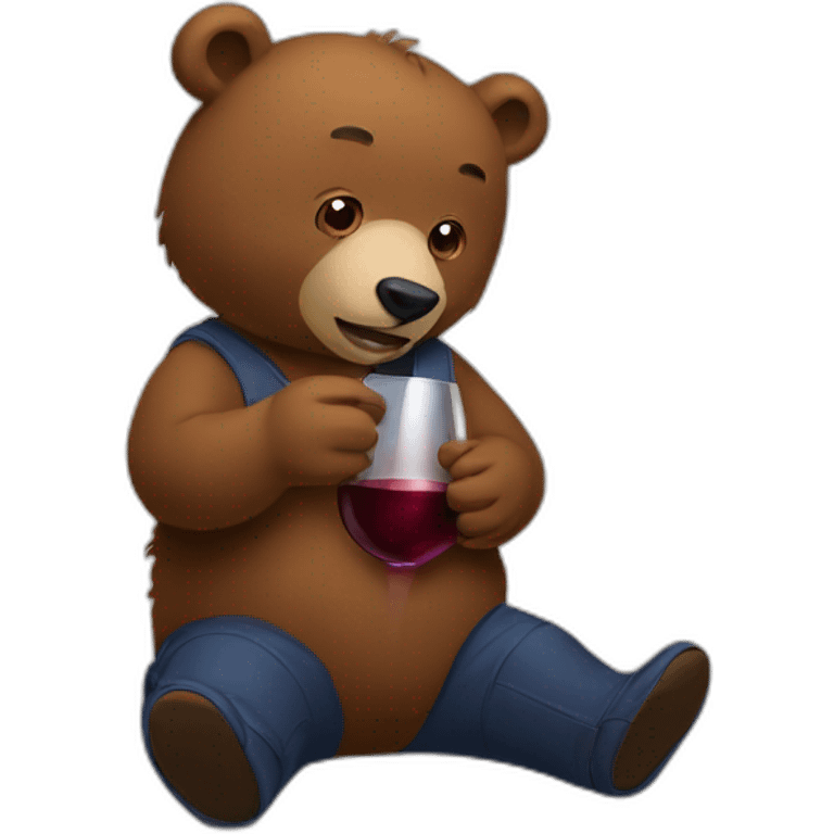 bears drinking wine emoji