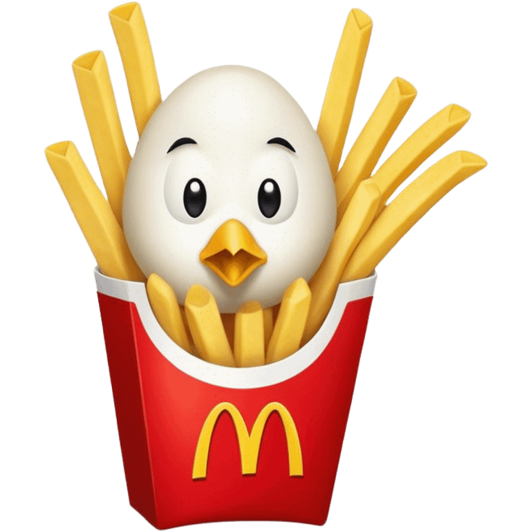 Bird eating McDonald's emoji