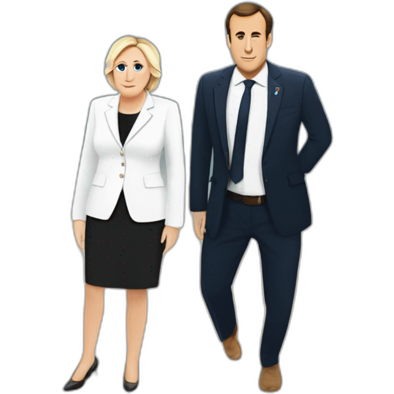 Macron et Marine le Pen qui croise les bras emoji