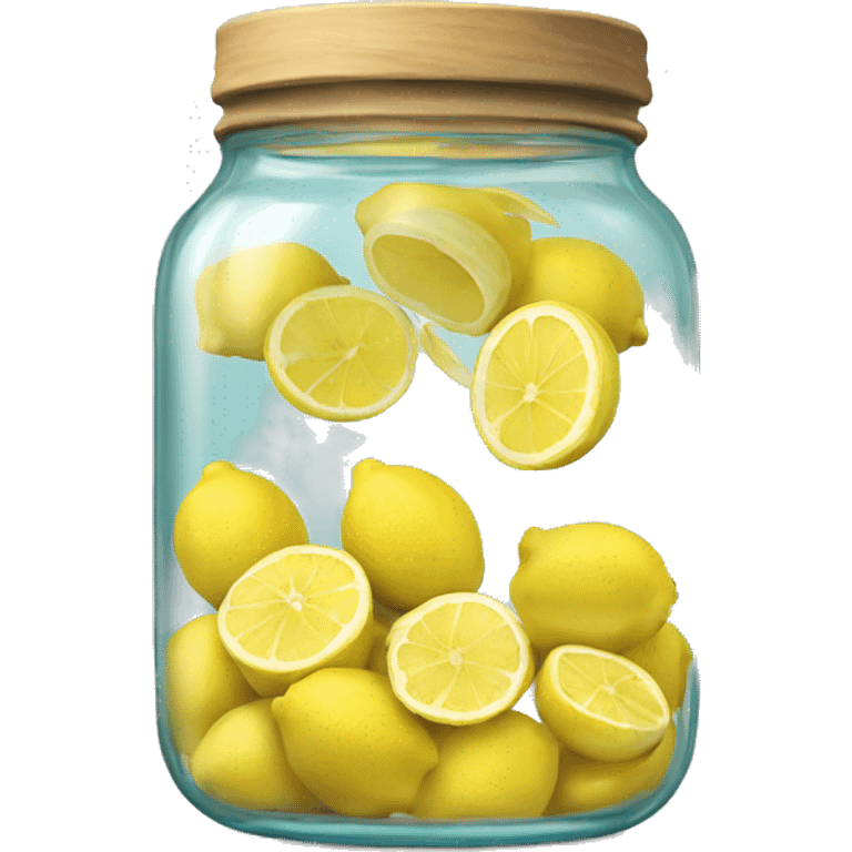 Glass jar of sliced lemons emoji