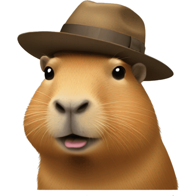 Capybara wearing a hat emoji