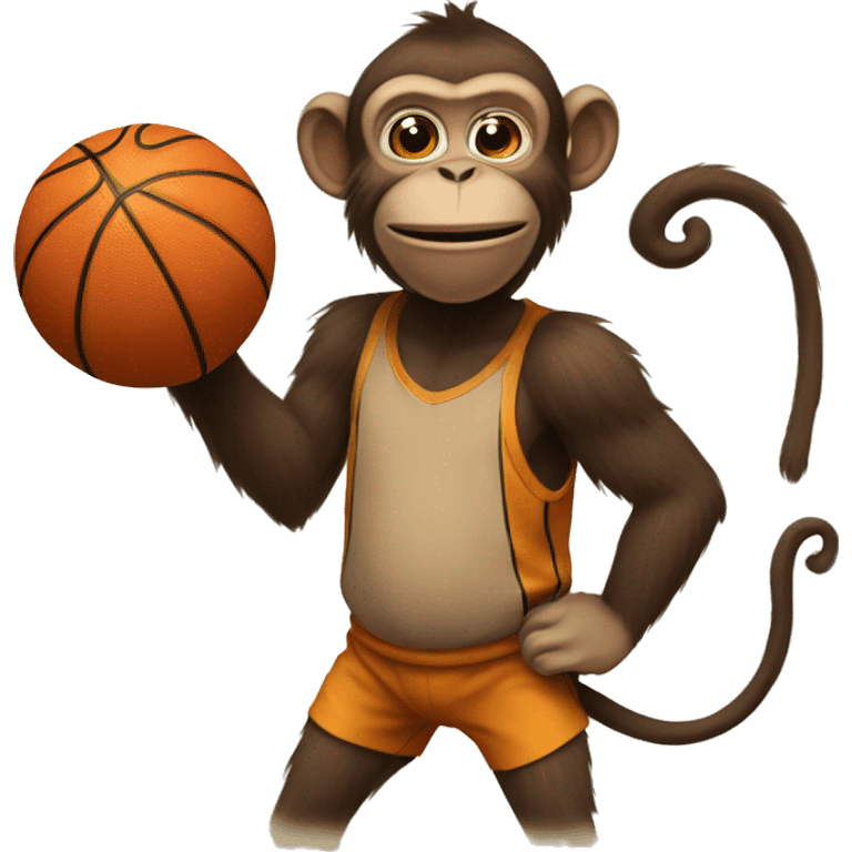 monkey with basketball emoji