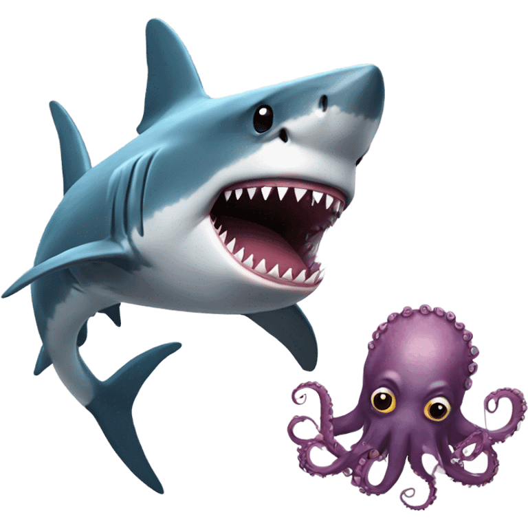 Shark with a octopus head emoji