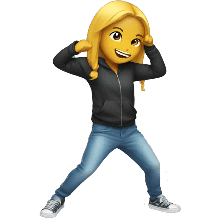 girl dabbing emoji