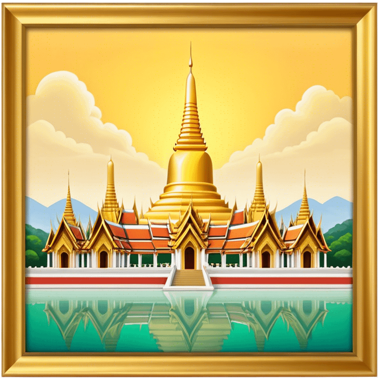 Grand Palace Bangkok Landmark Emoji – Featuring golden spires, Thai architecture, and the Emerald Buddha Temple. emoji