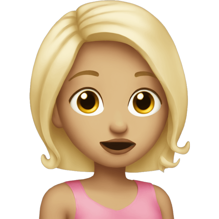 Blonde girl sending kiss emoji