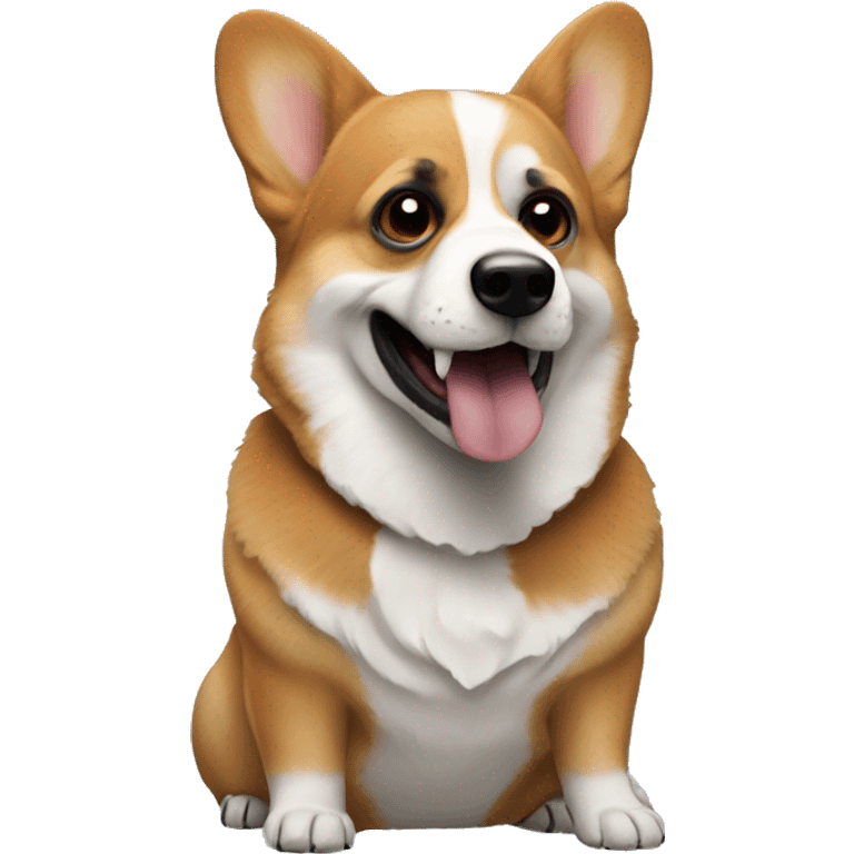 Corgi with Jason Friday the 13th mask on  emoji