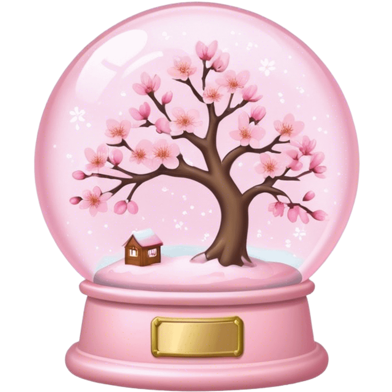 Pastel pink snow globe，Cherry blossom emoji