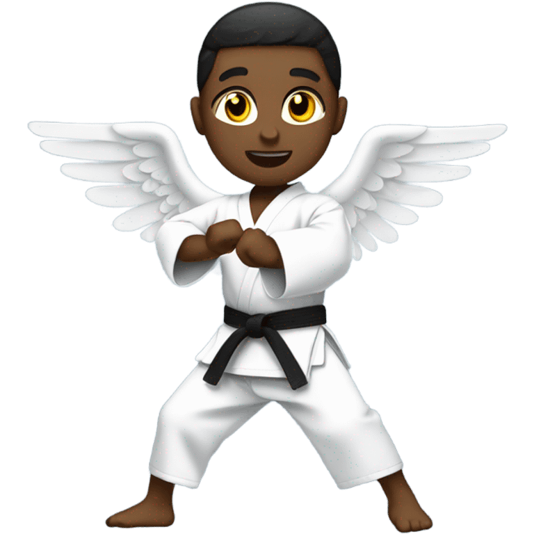 Black karate angel emoji