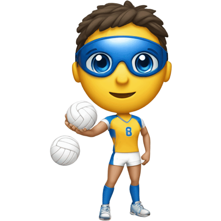 volleyball wearing goggles emoji