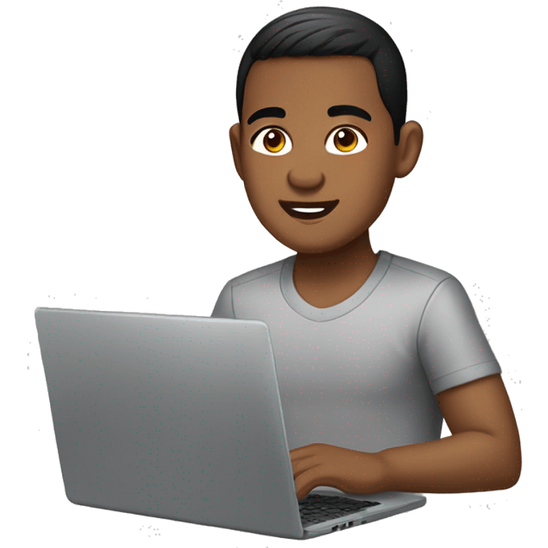 bitmoji front of laptop indonesian boy emoji