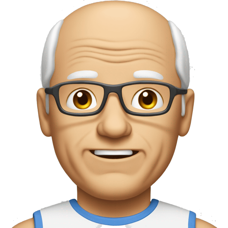 65 year old man playing tennis balding white emoji