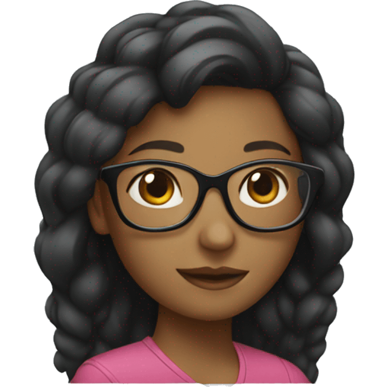 girl with macbook wearing glasses emoji