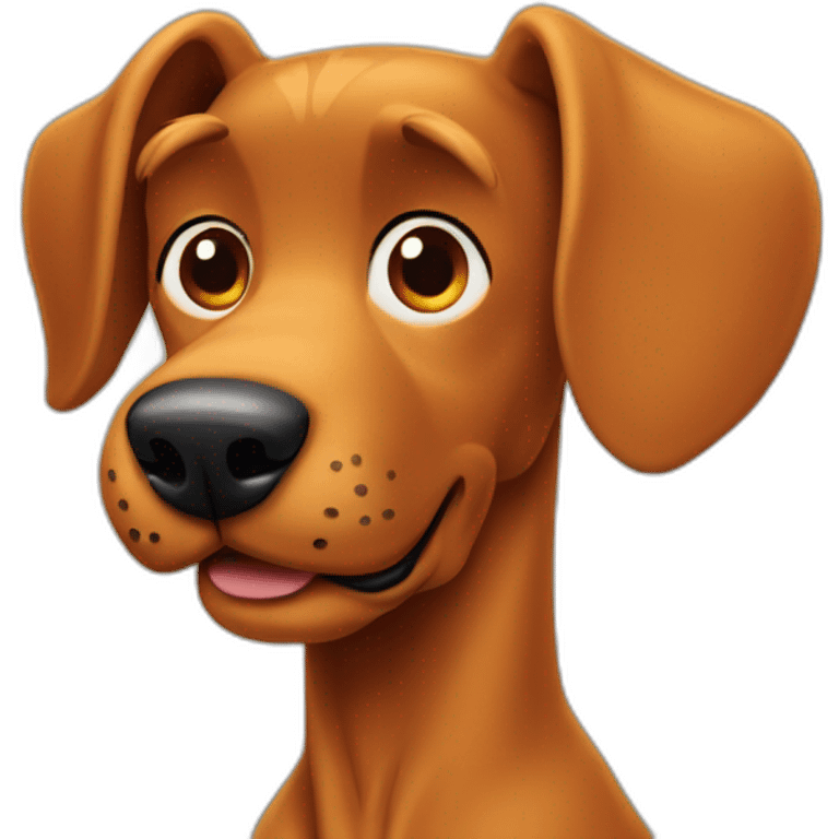 scooby doo dog with red hair and bangs emoji