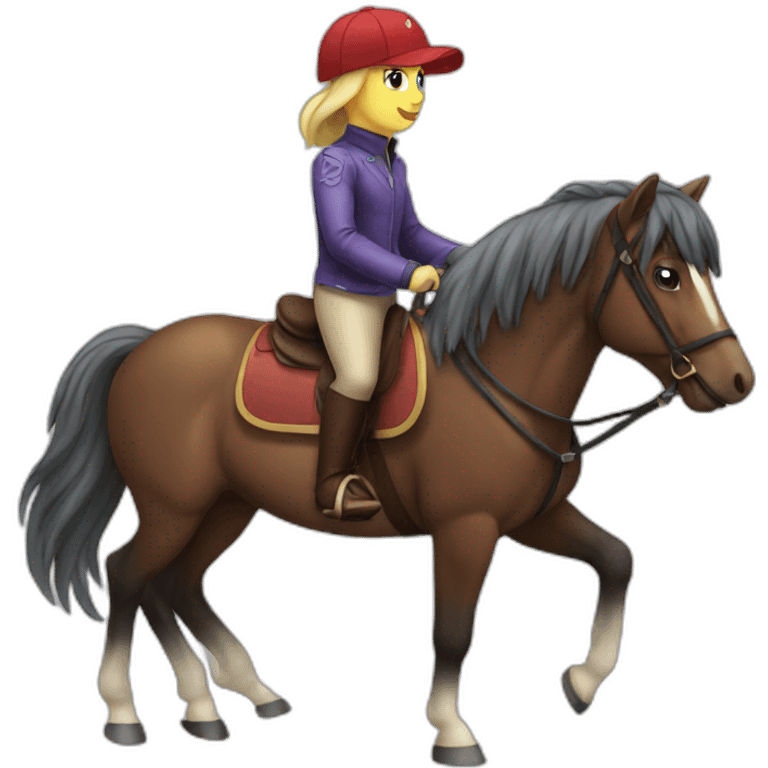 pony riding a horse on a horse emoji