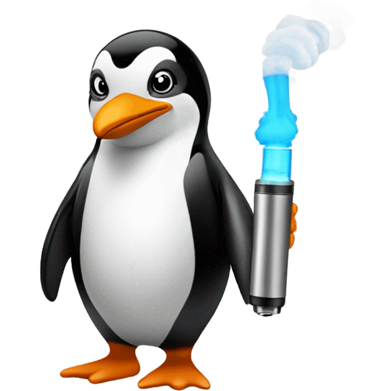 Penguin vaping emoji