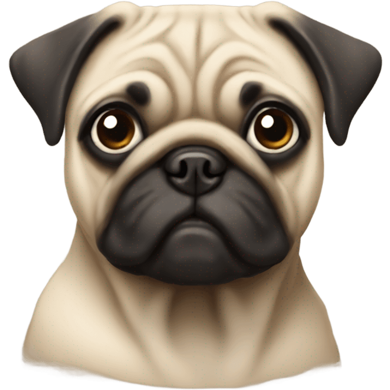 Beige male pug emoji