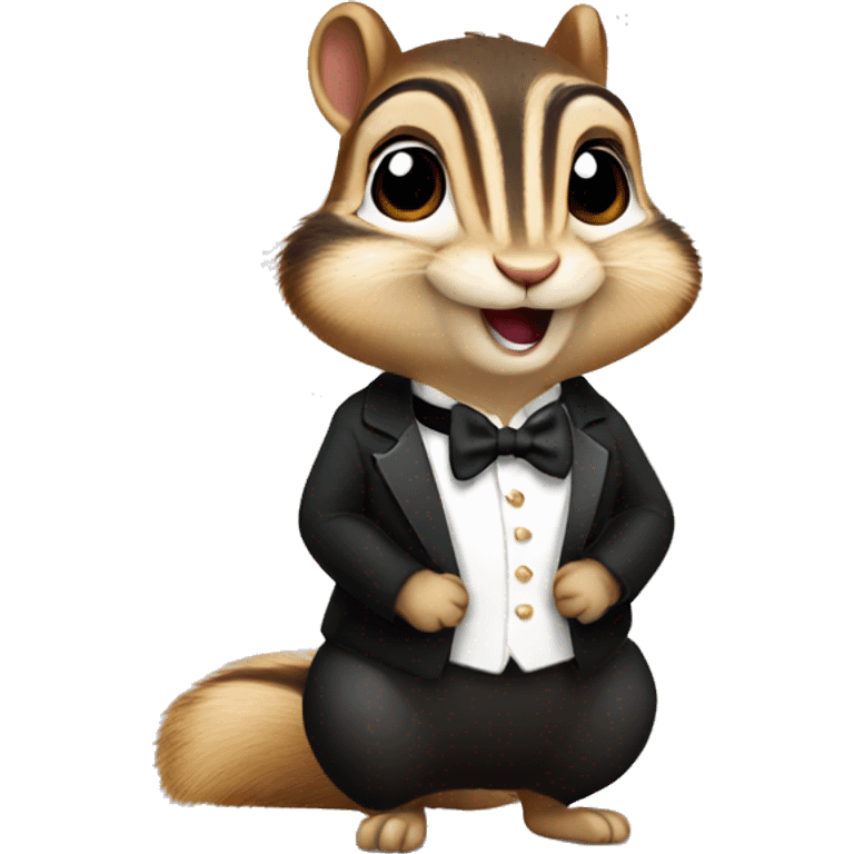 Chipmunk in tuxedo emoji