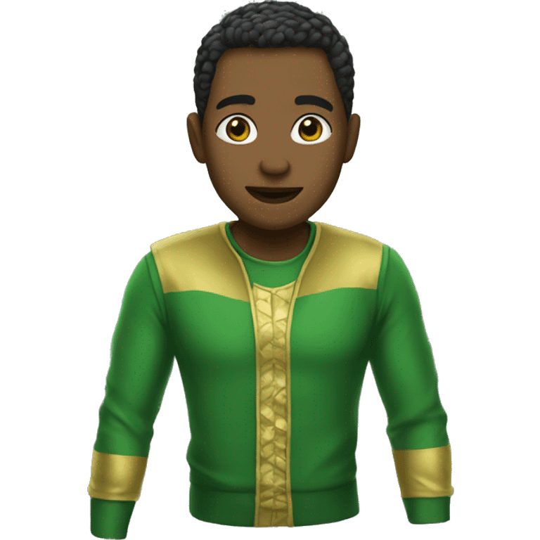 green and gold outfit emoji