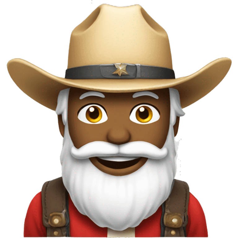 Santa clause wearing a cowboy hat emoji