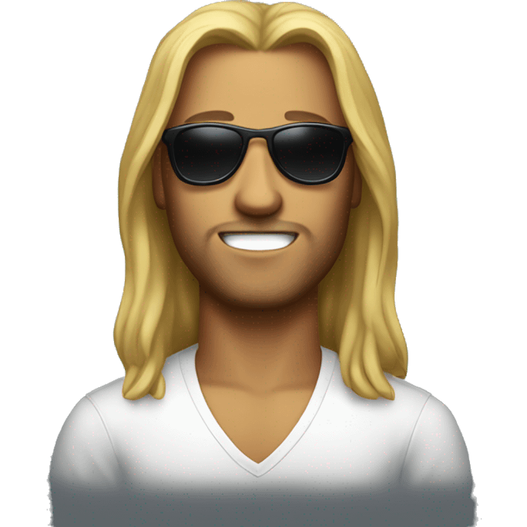 cool guy with sunglasses and long hair emoji