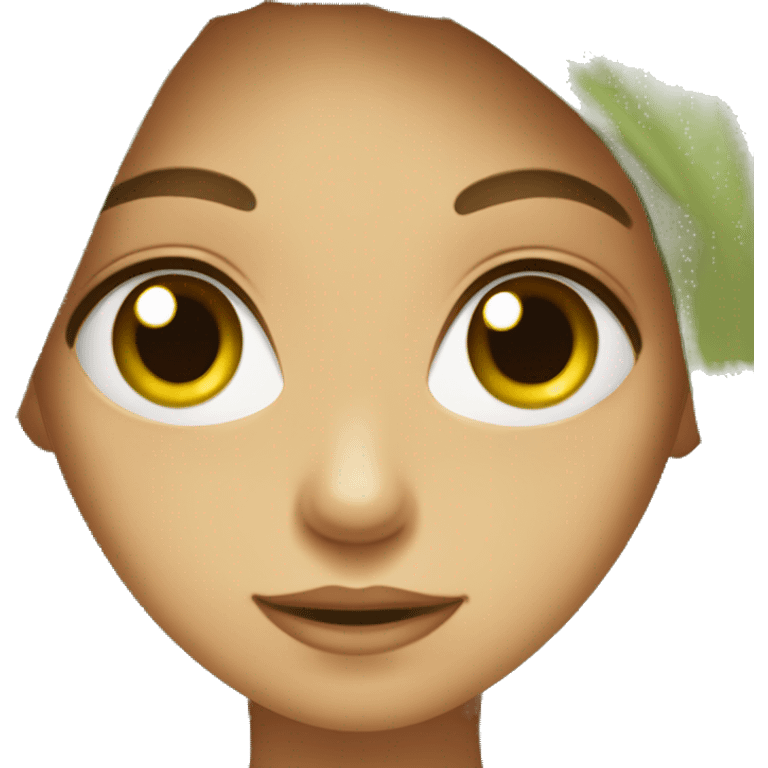 fille yeux vert et cheveux marrons emoji