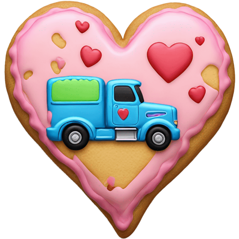 cookie heart with semi truck emoji