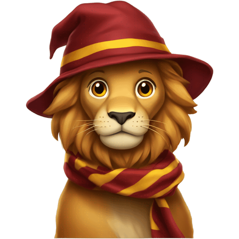 Gryffindor Lion with scarf and hat Hogwarts emoji