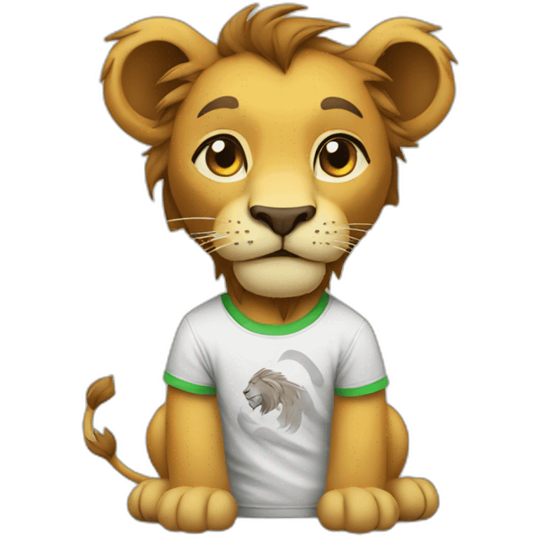 lion in a t-shirt emoji