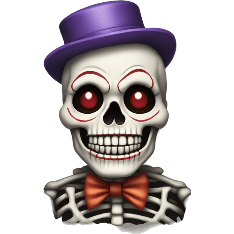 Skeleton with clown makeup emoji