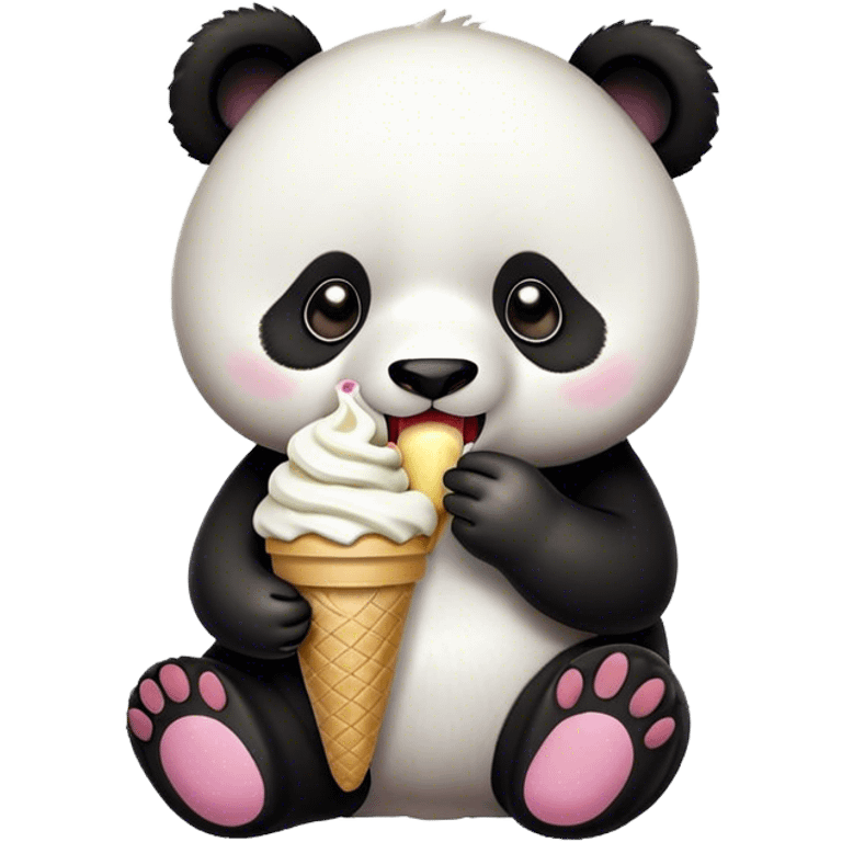 Panda eating ice cream emoji