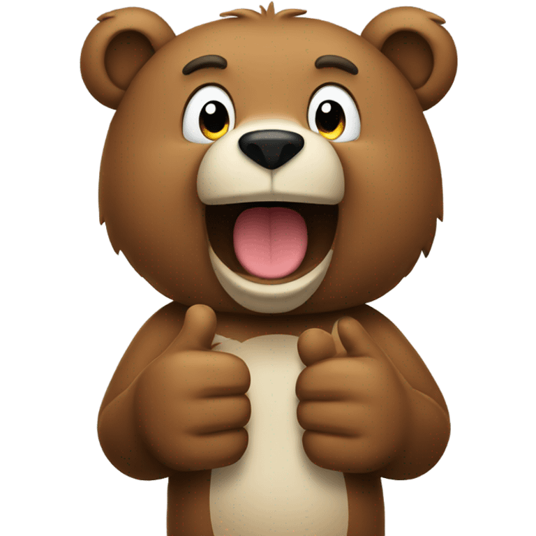 bear showing thumbs  emoji