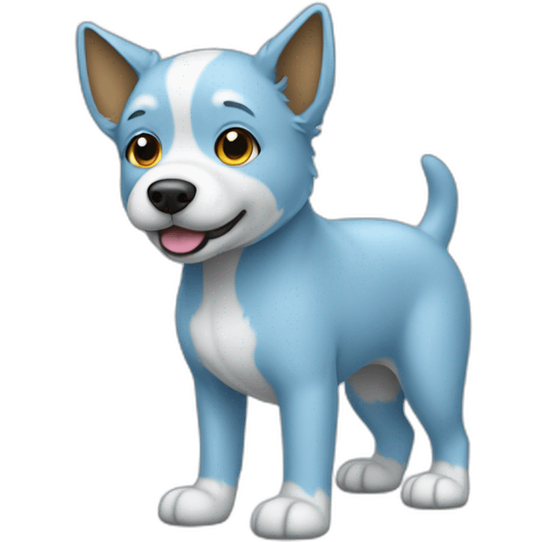 Light blue dog with boots on  emoji