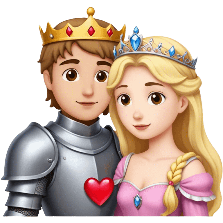 Knight in love with princess emoji