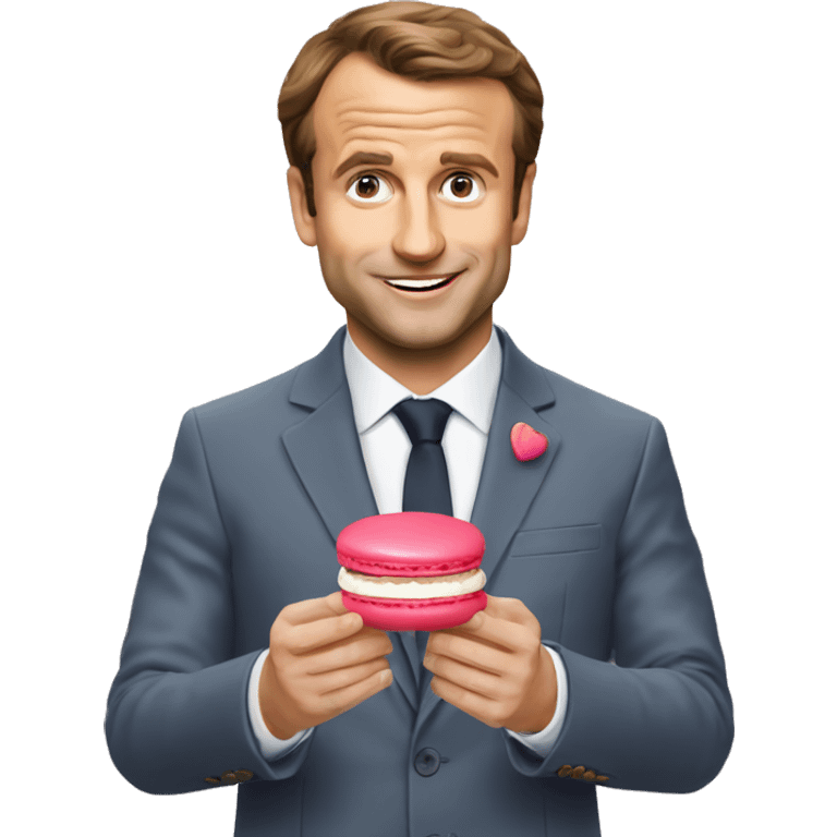 Macron qui mange un macaron  emoji