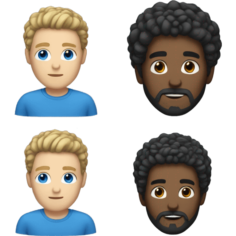 white man with short  blackcurly hair blue eyes 
 and a beard  emoji