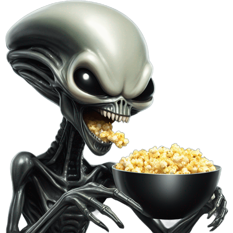 Giger alien eating popcorn emoji