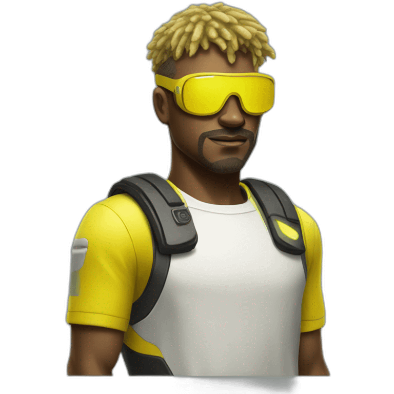 cyberpunk yellow tone dude in tennis uniform emoji