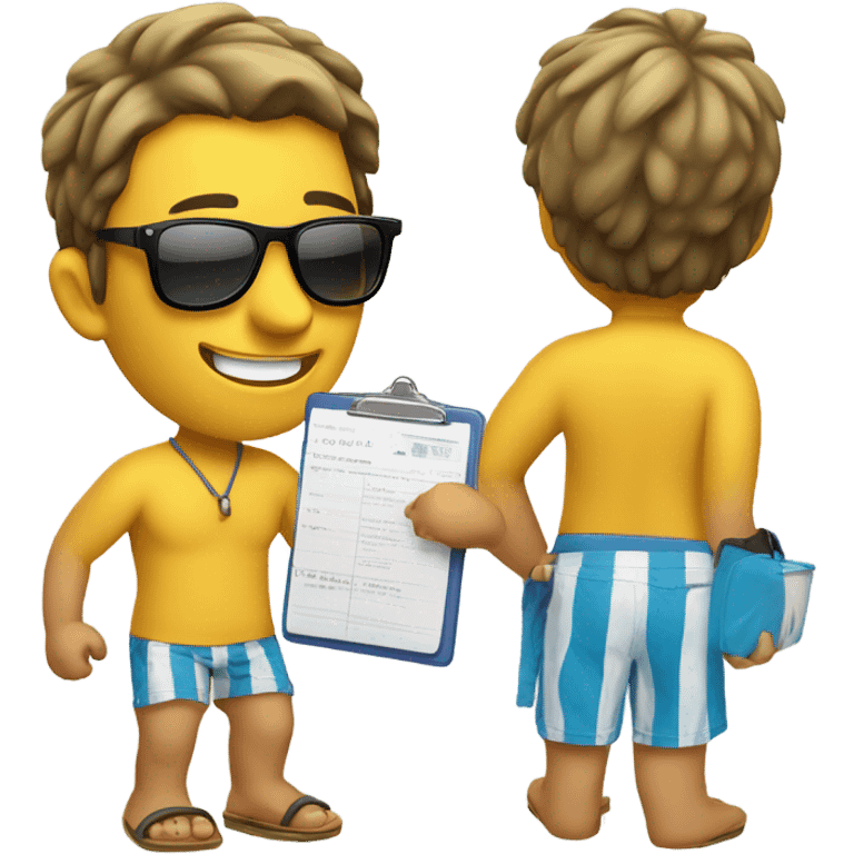 beach tour guide yellow skin male emoji