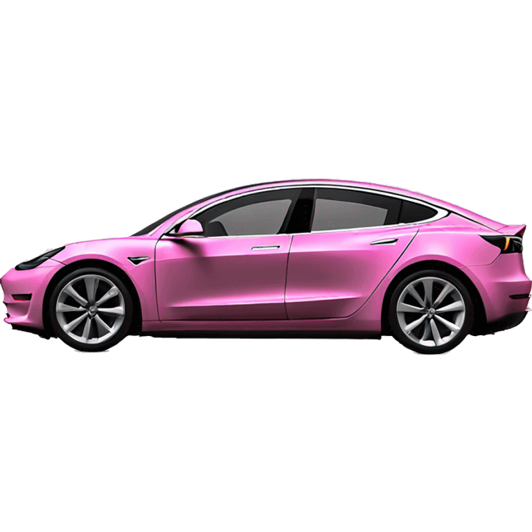 Pink Tesla model 3 open door emoji