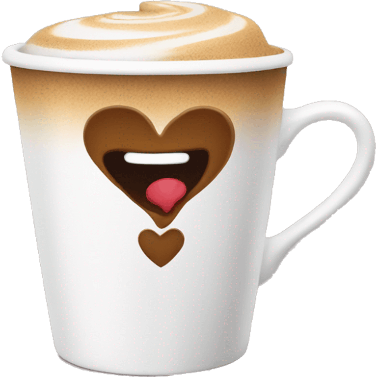 coffee cup happy heart  emoji