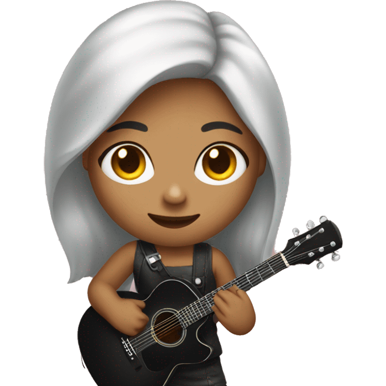 Girl eith guitar emoji